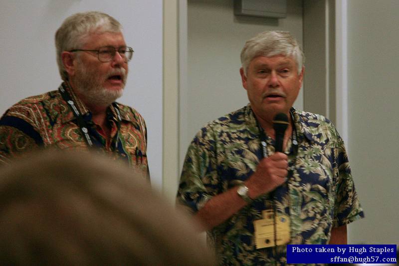 Greg Benford and his clone (i.e., twin brother), James