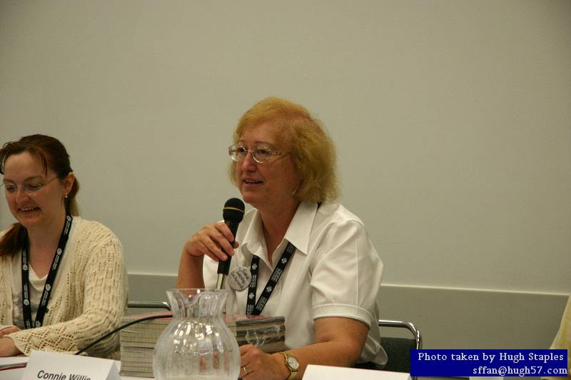 Panel "A Quiet Place to Write"<br />Panelists Harry Turtledove, Connie Willis, Fiona Avery, Madeleine Robins and Lawrence Schoen
