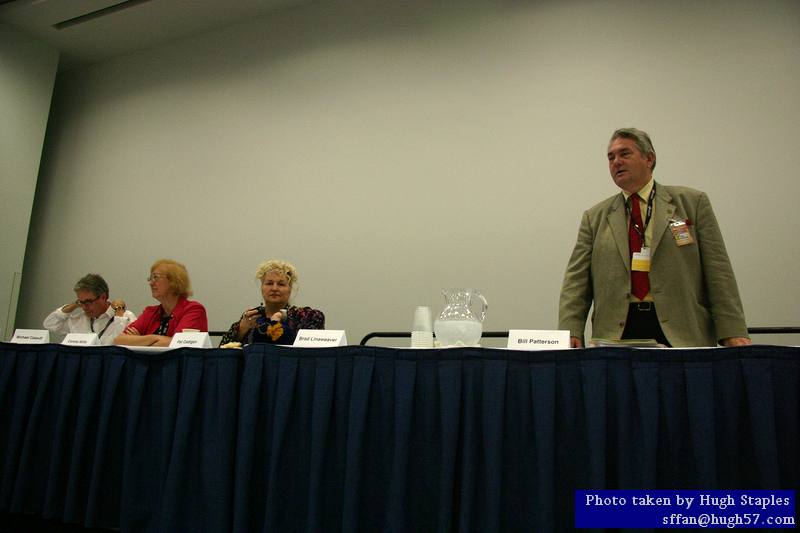 Panel "99 Years of Heinlein" with panelists<br />Bill Patterson, Brad Linaweaver, Pat Cadigan, Connie Willis and Michael Cassutt