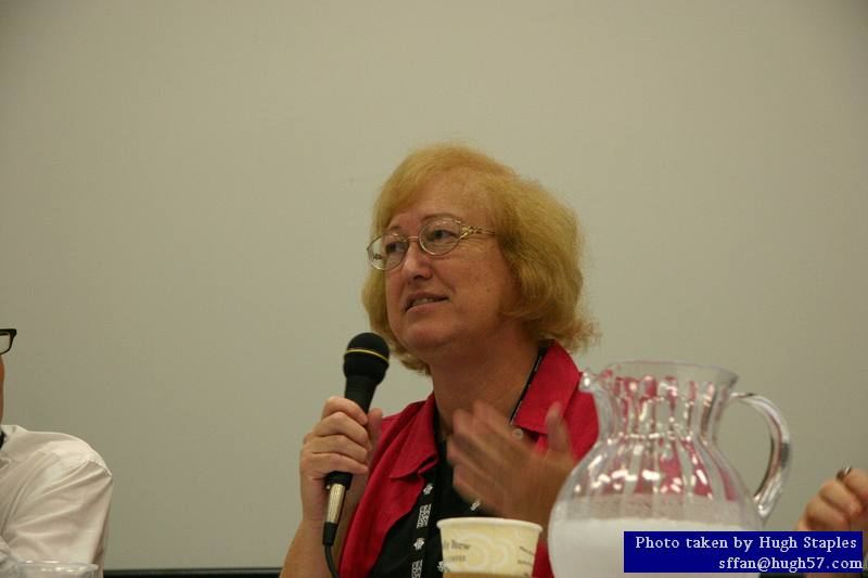 Panel "99 Years of Heinlein" with panelists<br />Bill Patterson, Brad Linaweaver, Pat Cadigan, Connie Willis and Michael Cassutt