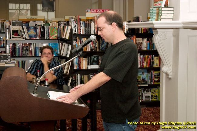 John Scalzi, author of Zo's Tale,<br />and Tobias Buckell, author of Sly Mongoose,<br />at Books & Co. to sign their latest books.