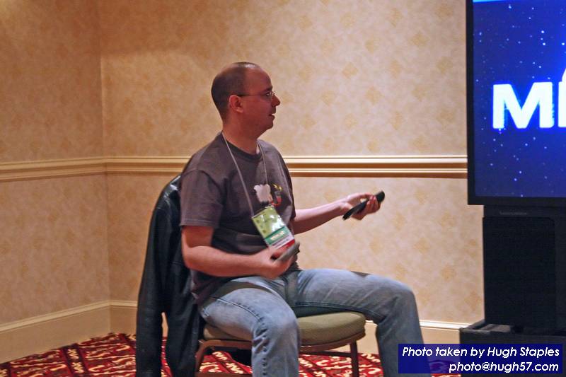 John Scalzi and Nick Sagan heckle<br />Starship Troopers (the movie, NOT the book) MST3K-style