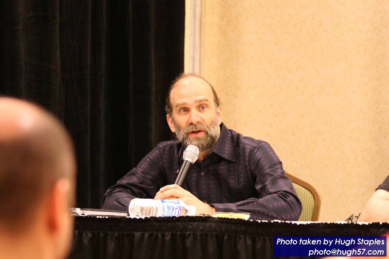Author GOH Charles Stross and Tech GOH Bruce Schneier<br />give panel on "The Future of Spyware"