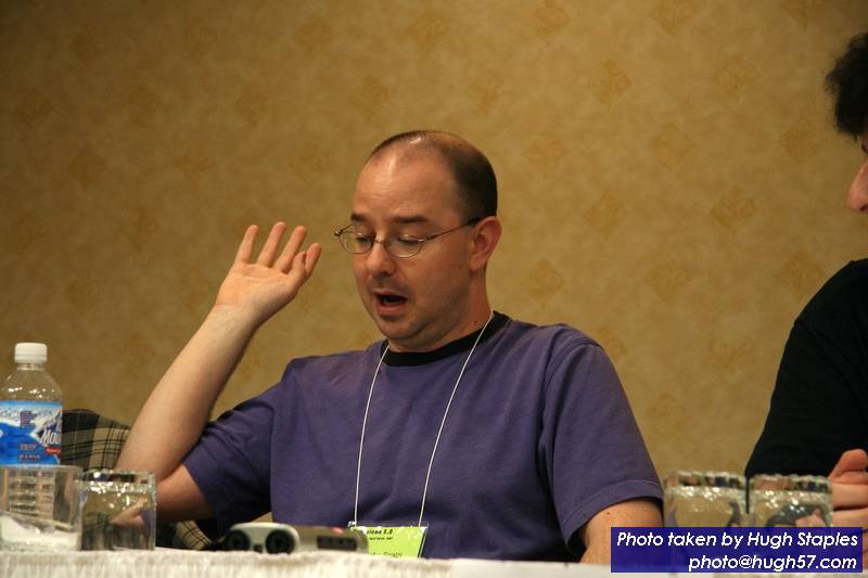 Sarah Monette, John Scalzi and Nick Sagan panel<br />"Works and Influence of SF Grandmaster Godfrey L. Winton"
