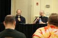 Author GOH Charles Stross and Tech GOH Bruce Schneier<br />give panel on "The Future of Spyware"