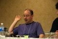Sarah Monette, John Scalzi and Nick Sagan panel<br />"Works and Influence of SF Grandmaster Godfrey L. Winton"