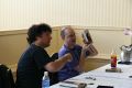John Scalzi and Nick Sagan sign their books