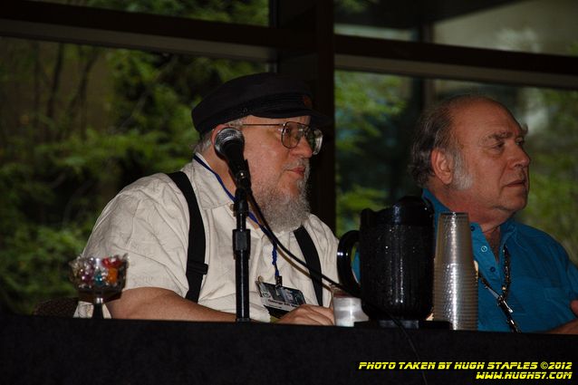 In and around Chicon 7, The World Science Fiction Convention. Panel: The Secret History of Worldcons, in which past Worldcon GOHs share stories from past Worldcons. Panelists are Gardner Dozios, George R.R. Martin, Mike Resnick, Joe Haldeman and Robert Silverberg.