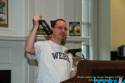 John Scalzi signs Fuzzy NationHolding up his favorite beverage.