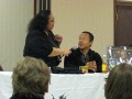 Con Chair Chrissy Johnson and  GOH: Steven Barnes<br />at Opening Ceremonies