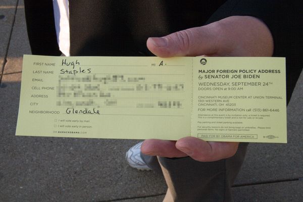 Cincinnati's Historic Museum Center at Union Terminal,\nsite of  foriegn policy speech by\nSen. Joseph Biden (D-Del), Democratic Candidate for Vice President