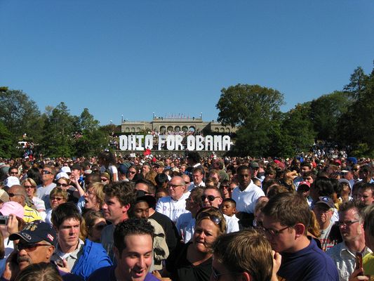 Sen. Barack Obama (D-Ill), Democratic Candidate for President,\nspeaks on the subject of economic policy at the American Jobs Tour Rally