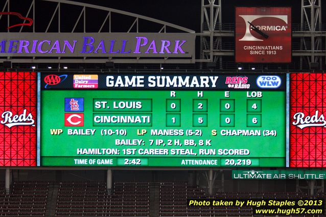 Reds defeat Cardinals 1-0, Billy Hamilton has 1st career MLB stolen base and run scored