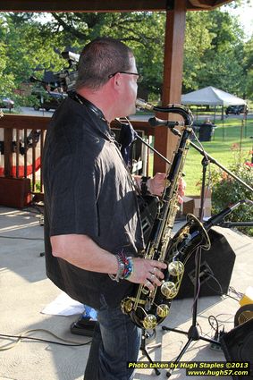 G. Miles & The Hitmen, a Blues/Rock band, perform on a gorgeous night in late July at Greenhills Concert on the Commons