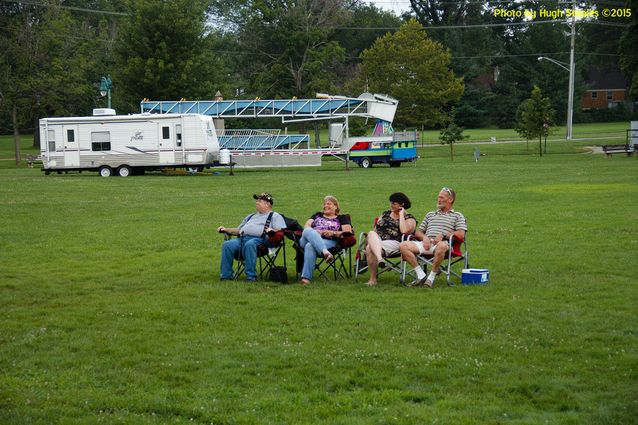 A soggy and stormy evening, but the show must go on with Ricky Nye & The Red Hots at Greenhills Summer Concerts on the Commons