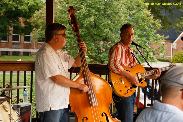 A soggy and stormy evening, but the show must go on with Ricky Nye & The Red Hots at Greenhills Summer Concerts on the Commons