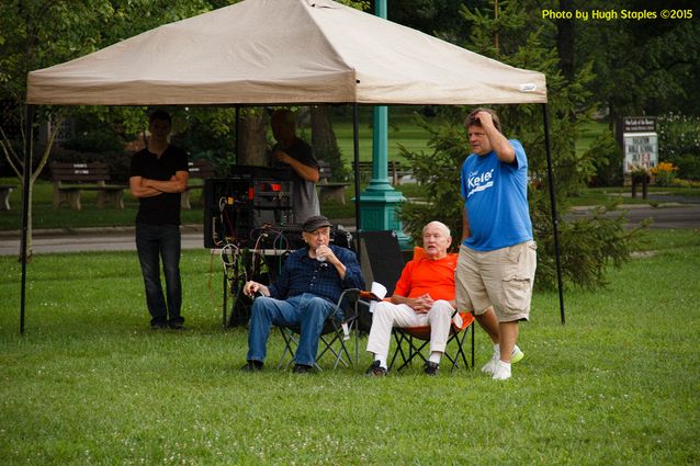 A soggy and stormy evening, but the show must go on with Ricky Nye & The Red Hots at Greenhills Summer Concerts on the Commons