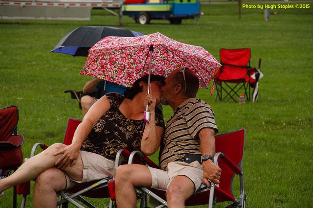 A soggy and stormy evening, but the show must go on with Ricky Nye & The Red Hots at Greenhills Summer Concerts on the Commons
