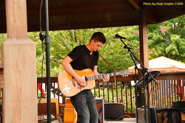 A soggy and stormy evening, but the show must go on with Ricky Nye & The Red Hots at Greenhills Summer Concerts on the Commons