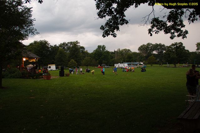 A soggy and stormy evening, but the show must go on with Ricky Nye & The Red Hots at Greenhills Summer Concerts on the Commons