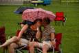 A soggy and stormy evening, but the show must go on with Ricky Nye & The Red Hots at Greenhills Summer Concerts on the Commons