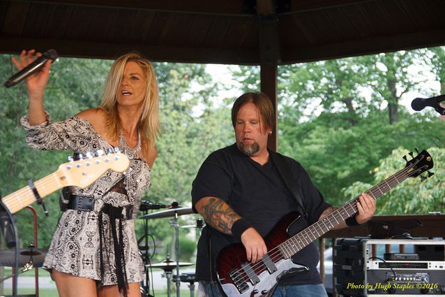 Storms threaten, but hold off long enough for the Amy Sailor Band to give a very energetic performance at Greenhills Summer Concerts on the Commons