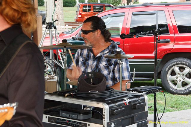 Storms threaten, but hold off long enough for the Amy Sailor Band to give a very energetic performance at Greenhills Summer Concerts on the Commons