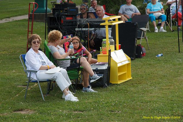 Storms threaten, but hold off long enough for the Amy Sailor Band to give a very energetic performance at Greenhills Summer Concerts on the Commons