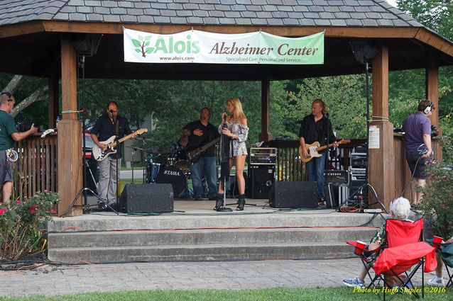 Storms threaten, but hold off long enough for the Amy Sailor Band to give a very energetic performance at Greenhills Summer Concerts on the Commons