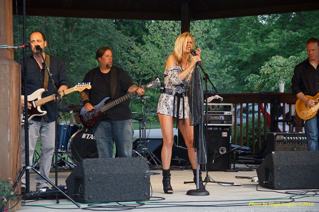 Storms threaten, but hold off long enough for the Amy Sailor Band to give a very energetic performance at Greenhills Summer Concerts on the Commons