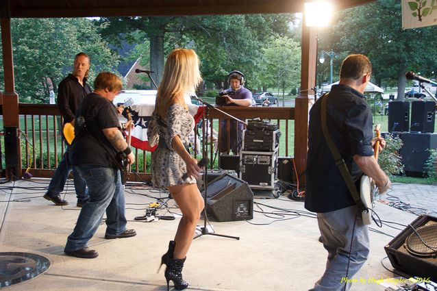 Storms threaten, but hold off long enough for the Amy Sailor Band to give a very energetic performance at Greenhills Summer Concerts on the Commons