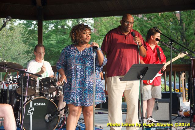 A hot, hazy  August night for a concert from Gil's Variety Store at Greenhills Summer Concerts on the Commons