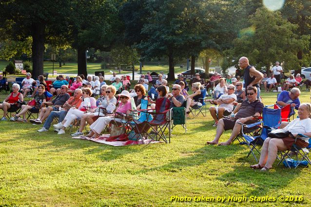 A hot, hazy  August night for a concert from Gil's Variety Store at Greenhills Summer Concerts on the Commons