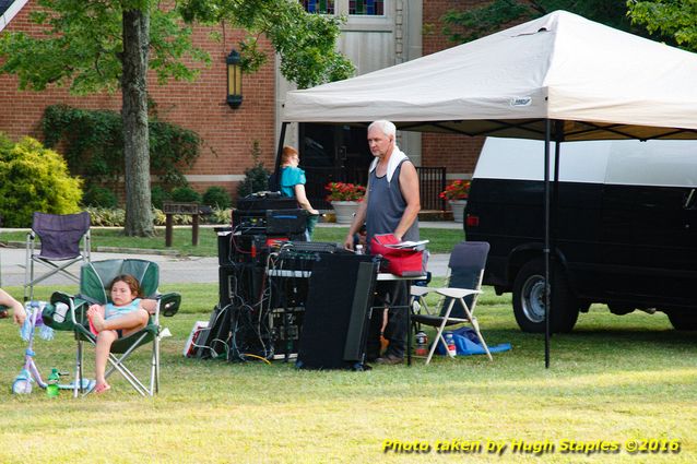 A hot, hazy  August night for a concert from Gil's Variety Store at Greenhills Summer Concerts on the Commons