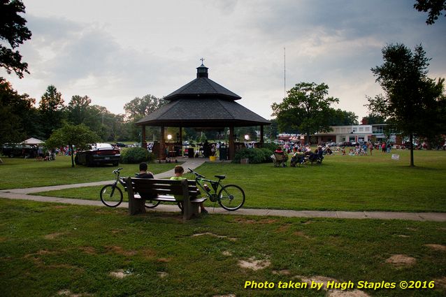 A hot, hazy  August night for a concert from Gil's Variety Store at Greenhills Summer Concerts on the Commons