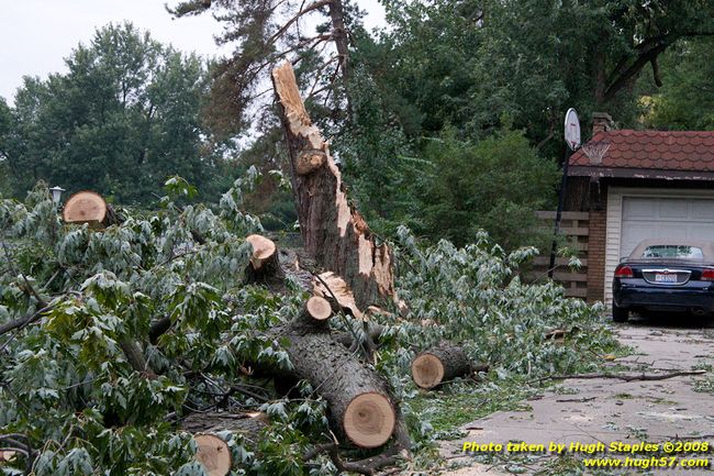 Fleming Road Storm damage to Marge Sowell's house from Tropical Depression Ike