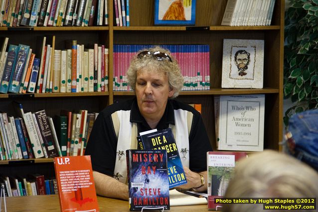 Steve Hamilton discusses his books at the Brimley Area Schools Library for the UP Book Tour 2012.