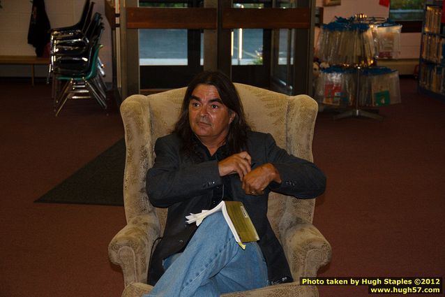 Gordon Henry is interviewed by Helen Cho Anthos  at the Bayliss Library stop on the UP Book Tour.