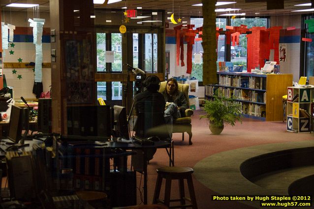 Gordon Henry is interviewed by Helen Cho Anthos  at the Bayliss Library stop on the UP Book Tour.