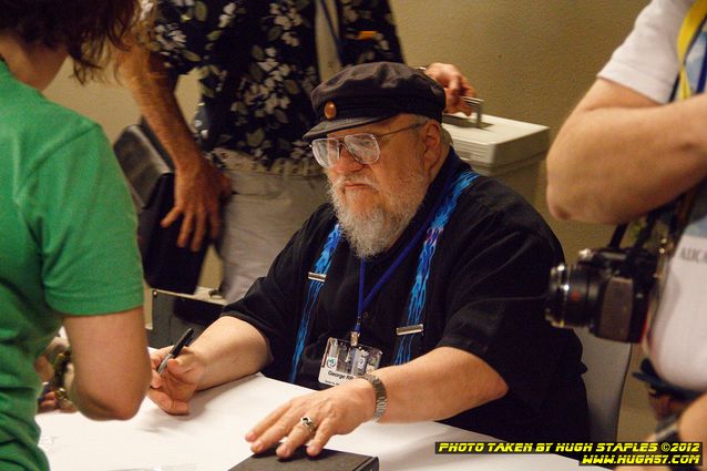 Game of Thrones author George R.R. Martin signs books for his fans