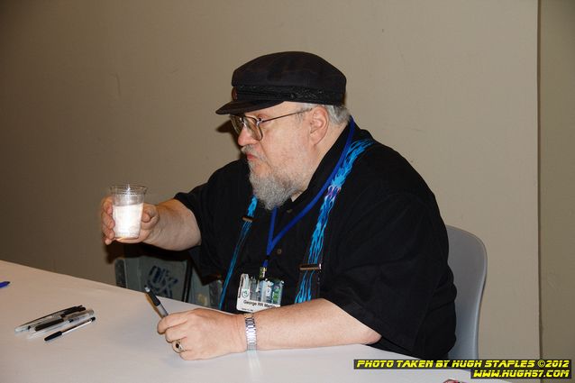 Game of Thrones author George R.R. Martin signs books for his fans