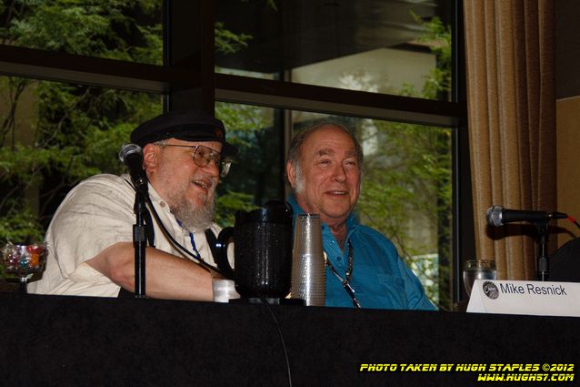 In and around Chicon 7, The World Science Fiction Convention. Panel: The Secret History of Worldcons, in which past Worldcon GOHs share stories from past Worldcons. Panelists are Gardner Dozios, George R.R. Martin, Mike Resnick, Joe Haldeman and Robert Silverberg.