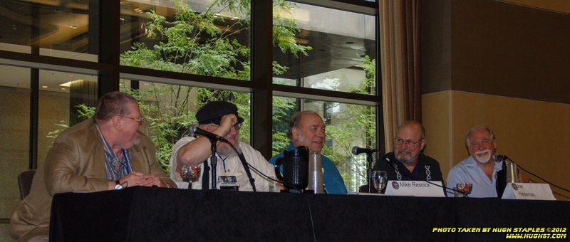 In and around Chicon 7, The World Science Fiction Convention. Panel: The Secret History of Worldcons, in which past Worldcon GOHs share stories from past Worldcons. Panelists are Gardner Dozios, George R.R. Martin, Mike Resnick, Joe Haldeman and Robert Silverberg.