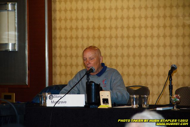 Story Musgrave Leads a panel on Asteroid mining with several panelists joining from DragonCon in Atlanta via Skype