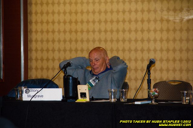 Story Musgrave Leads a panel on Asteroid mining with several panelists joining from DragonCon in Atlanta via Skype