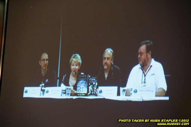 Story Musgrave Leads a panel on Asteroid mining with several panelists joining from DragonCon in Atlanta via Skype