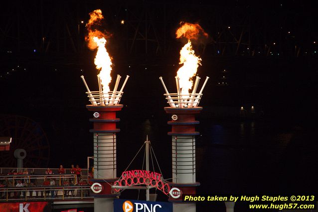 Smokestacks celebrate one of 12 strikeouts by Reds pitching (= free pizza!)