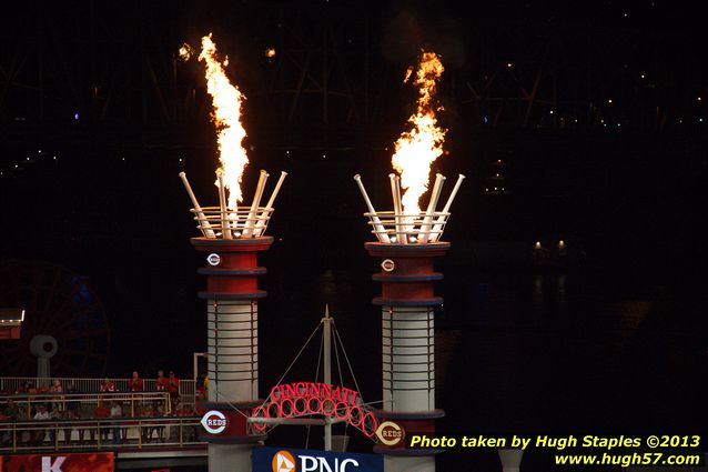 Smokestacks celebrate one of 12 strikeouts by Reds pitching (= free pizza!)