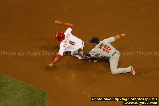 Billy Hamilton collects his 1st MLB stolen base. He went on to score the game's only run moments later.