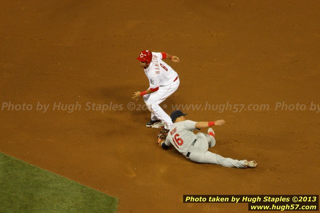 Billy Hamilton collects his 1st MLB stolen base. He went on to score the game's only run moments later.